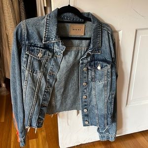 Blank nyc Jean jacket orange detail size large but fits s oversized(see in pic)